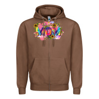 Chestnut tie dye mom Zipper Hoodie - Zillion Design Studio
