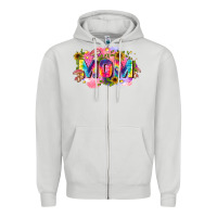 Dove Grey tie dye mom Zipper Hoodie - Zillion Design Studio