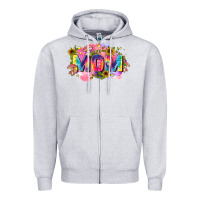Heather Grey tie dye mom Zipper Hoodie - Zillion Design Studio