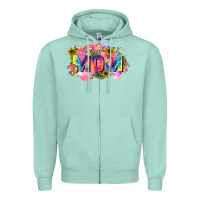 Seafoam tie dye mom Zipper Hoodie - Zillion Design Studio