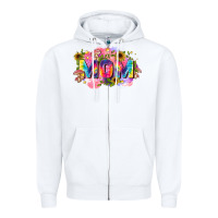 White tie dye mom Zipper Hoodie - Zillion Design Studio
