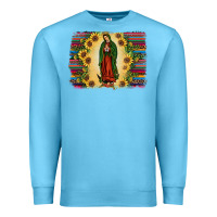 Ocean Blue serape our lady of guadalupe Premium Sweatshirt - JahusDesignShop