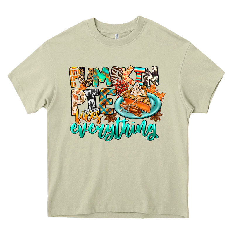 Pumpkin Pie Fixes Everything Heavy Core Tee by CowhideDigitalArt | Teevron