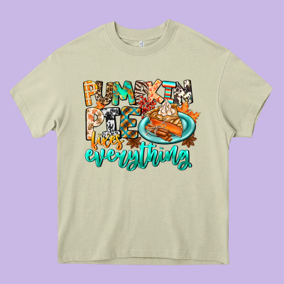Pumpkin Pie Fixes Everything Heavy Core Tee Designed By Cowhidedigitalart