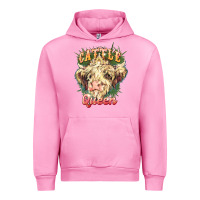 Fuchsia Pink cattle queen Urban Hoodie - NancyCooperArtShop