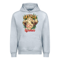Heather Grey cattle queen Urban Hoodie - NancyCooperArtShop