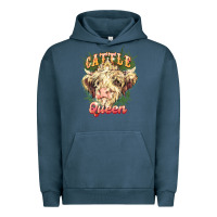 Pigment Midnight Navy cattle queen Urban Hoodie - NancyCooperArtShop