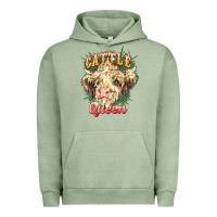 Pigment Oil Green cattle queen Urban Hoodie - NancyCooperArtShop