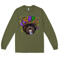 Army Green mardi gras hat havanese dog Long Sleeve Tee - RanaPortraitStore