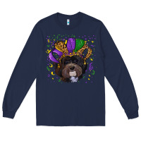 Navy mardi gras hat havanese dog Long Sleeve Tee - RanaPortraitStore