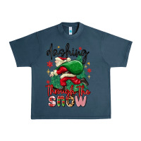 Midnight Navy dashing through the snow Urban Heavy Tee - MaliasSmallBusiness