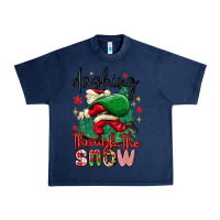 Navy dashing through the snow Urban Heavy Tee - MaliasSmallBusiness