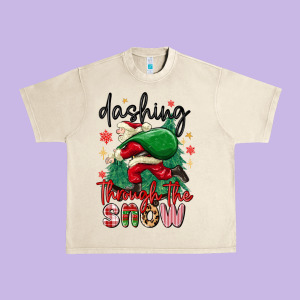 Dashing Through The Snow Urban Heavy Tee Designed By Maliassmallbusiness