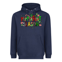 Navy peppermint season Heavyweight Hoodie - AdoDesignShop
