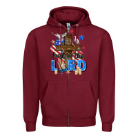 Burgundy trust in the lord Zipper Hoodie - Zillion Design Studio