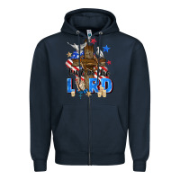 Navy trust in the lord Zipper Hoodie - Zillion Design Studio