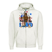 Oatmeal Heather trust in the lord Zipper Hoodie - Zillion Design Studio