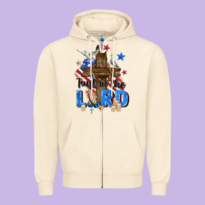 Trust In The Lord Zipper Hoodie Designed By Zillion Design Studio