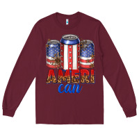 Burgundy Ameri can Long Sleeve Tee - texasbilliewilder