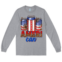 Heather Grey Ameri can Long Sleeve Tee - texasbilliewilder