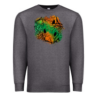 Charcoal Heather halloween patch  2 Premium Sweatshirt - BundleAndBundleShop