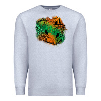 Heather Grey halloween patch  2 Premium Sweatshirt - BundleAndBundleShop