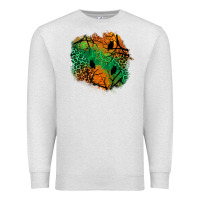 Oatmeal Heather halloween patch  2 Premium Sweatshirt - BundleAndBundleShop