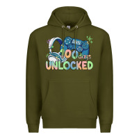 Army Green level 100 days unlocked Premium Hoodie - MaliasSmallBusiness