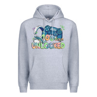 Heather Grey level 100 days unlocked Premium Hoodie - MaliasSmallBusiness