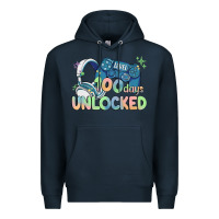 Navy level 100 days unlocked Premium Hoodie - MaliasSmallBusiness
