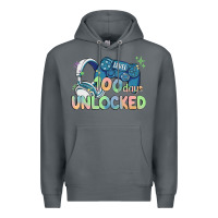 Rock level 100 days unlocked Premium Hoodie - MaliasSmallBusiness