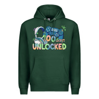 Sports Green level 100 days unlocked Premium Hoodie - MaliasSmallBusiness
