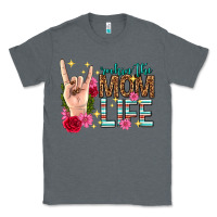Charcoal Heather rockin the mom life mothers day Classic Tee - texasbilliewilder