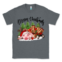 Charcoal Heather merry christmas pig Classic Tee - FaDigitalArtStudio