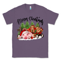 Lavender merry christmas pig Classic Tee - FaDigitalArtStudio
