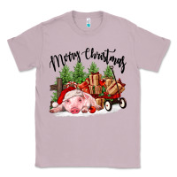 Lilac merry christmas pig Classic Tee - FaDigitalArtStudio