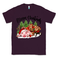 Plum merry christmas pig Classic Tee - FaDigitalArtStudio