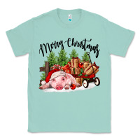 Seafoam merry christmas pig Classic Tee - FaDigitalArtStudio