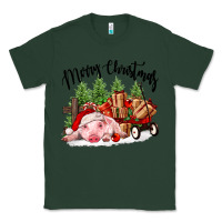 Sports Green merry christmas pig Classic Tee - FaDigitalArtStudio