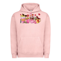 Pigment Salmon boss lady coffee cups Urban Hoodie - NancyCooperArtShop