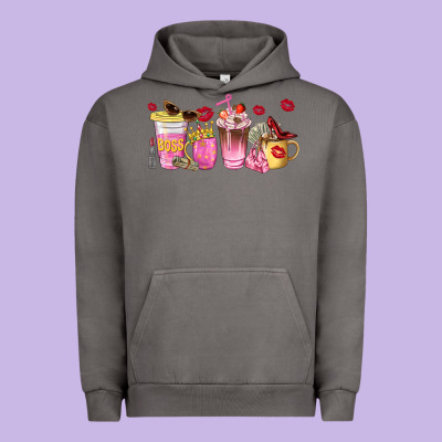 Boss Lady Coffee Cups Urban Hoodie Designed By Nancycooperartshop