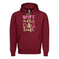 Burgundy wife mother dog lover Zipper Hoodie - Zillion Design Studio