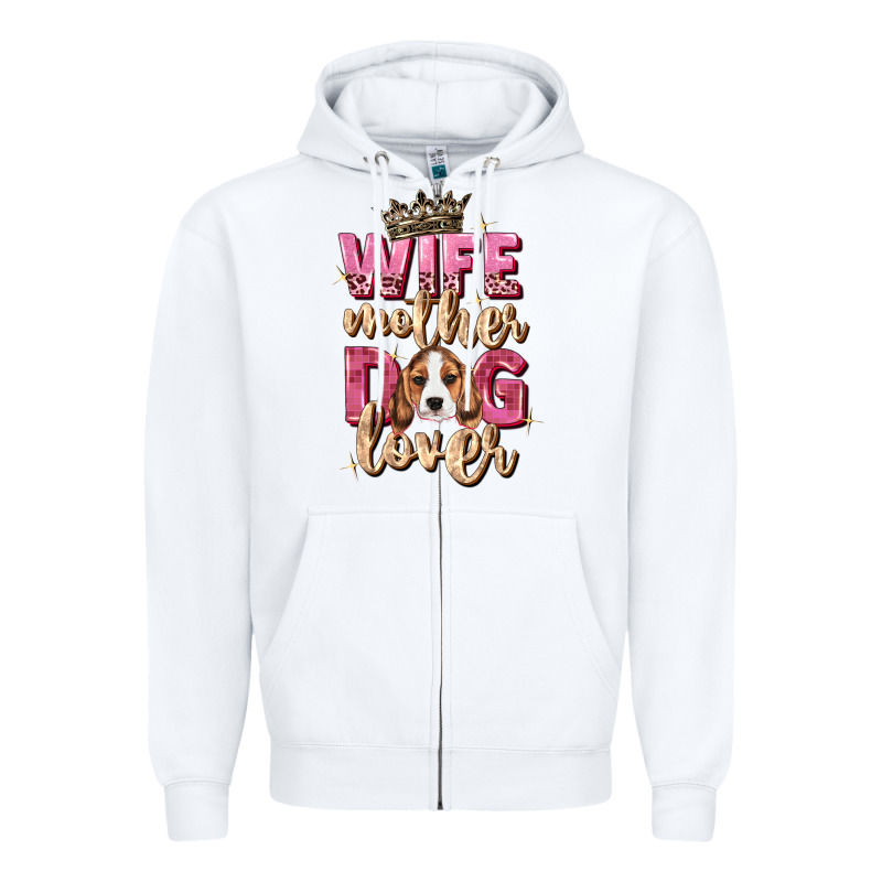 Wife Mother Dog Lover Zipper Hoodie by Zillion Design Studio | Teevron