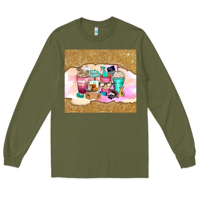Small Business Coffee Cups Long Sleeve Tee by Zillion Design Studio | Teevron