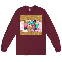 Burgundy small business coffee cups Long Sleeve Tee - Zillion Design Studio
