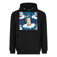 Black christmas penguin and heart seamless pattern Heavyweight Hoodie - BundleAndBundleShop