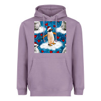 Lavender christmas penguin and heart seamless pattern Heavyweight Hoodie - BundleAndBundleShop