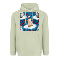 Matcha christmas penguin and heart seamless pattern Heavyweight Hoodie - BundleAndBundleShop