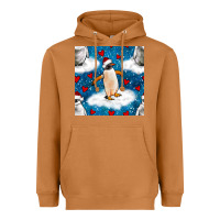 Meerkat christmas penguin and heart seamless pattern Heavyweight Hoodie - BundleAndBundleShop