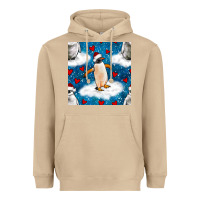 Mushroom christmas penguin and heart seamless pattern Heavyweight Hoodie - BundleAndBundleShop